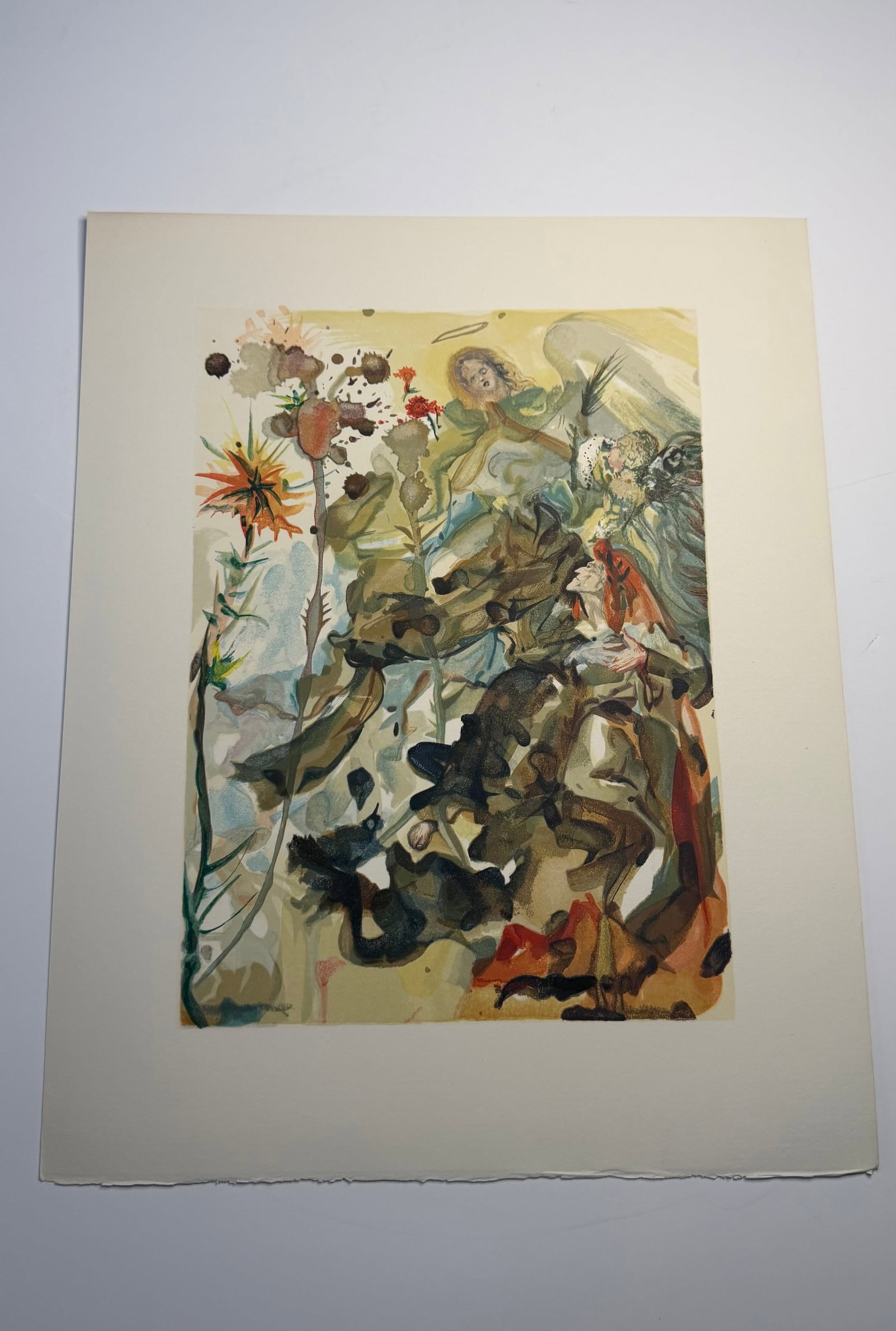 Salvador Dali's Divine Comedy - Paradise 25: Lithograph of Water colour on wood engraving on Rives vellum paper (100% cotton)