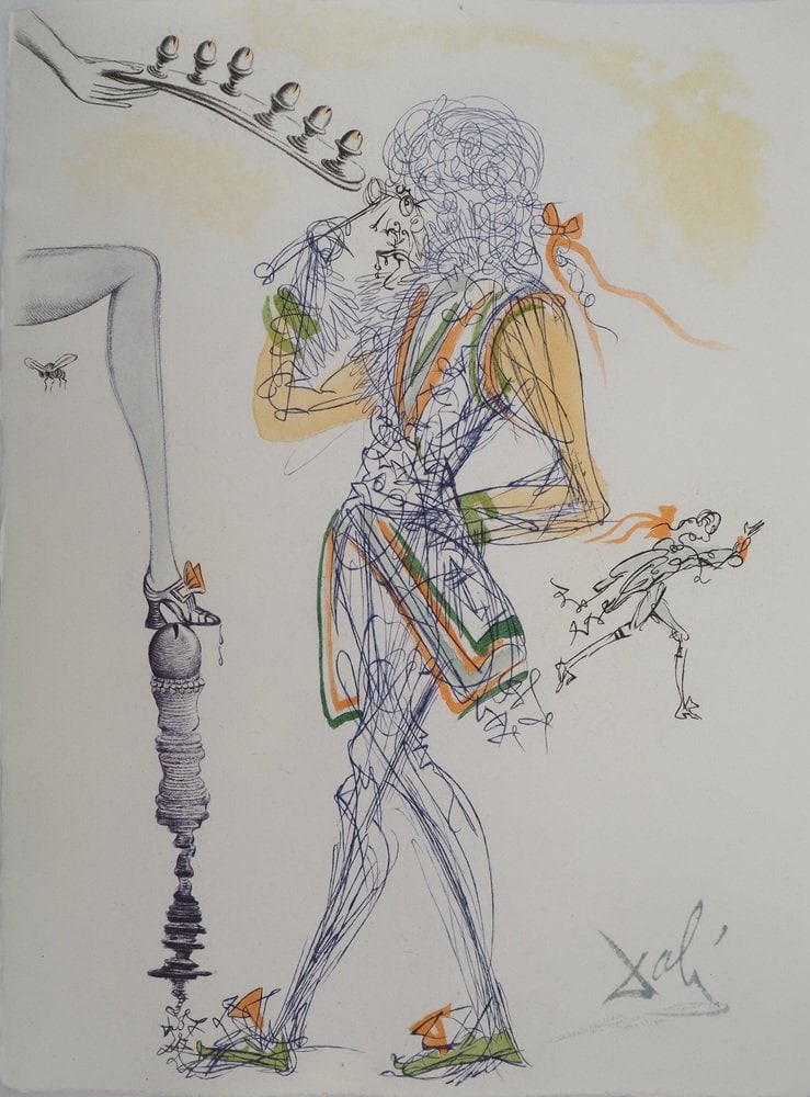 Salvador Dali - Casanova 1: In this piece, Dali; uses eggs, a recurring symbol in his work, to represent creation, transformation, and fragility. The six eggs may symbolize balance or the complexity of life.The painting reflects