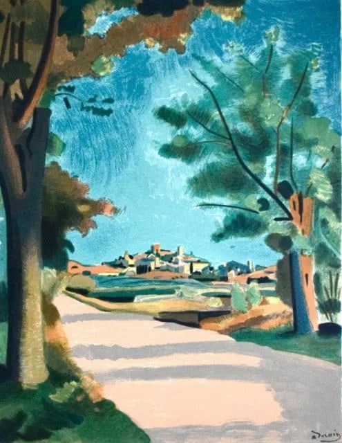 Andre Derain - Paysage Provencal: Paysage ProvencalOriginal Lithograph on VellumA luminous and airy Provencial landscape, this original lithograph captures the essence of southern France through soft brushwork and radiant color. The