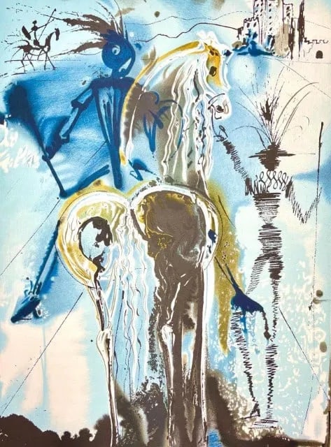 Don Quixote Limited Edition Facsimile Signed Lithograph: Don Quichotte, Les Chevaux de Dali , Limited Edition Lithograph This lithograph is facsimile signed which means it bears a copy of Dali's signature. Produced on archival quality thick paper, pencil