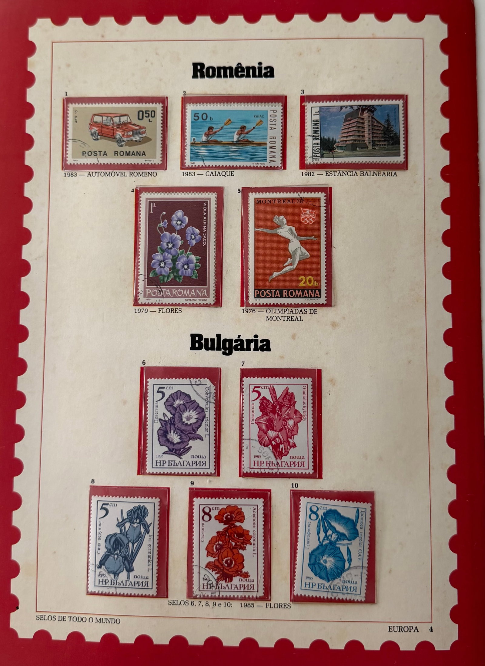 Vintage Romania + Bulgaria Stamp Collection; 10 Stamps: An elegant and thematically diverse 5-stamp collection from Romania, capturing the country's cultural sophistication and national achievements. This set features subjects such as historic