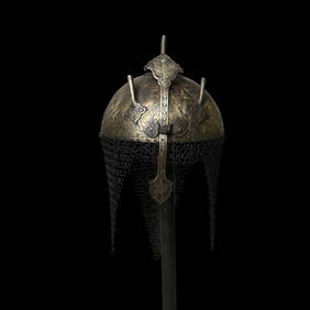 Beautiful Indian Rajput Brass procession engraved Brass Helmet khulah khud 20 c (1 of 4)
