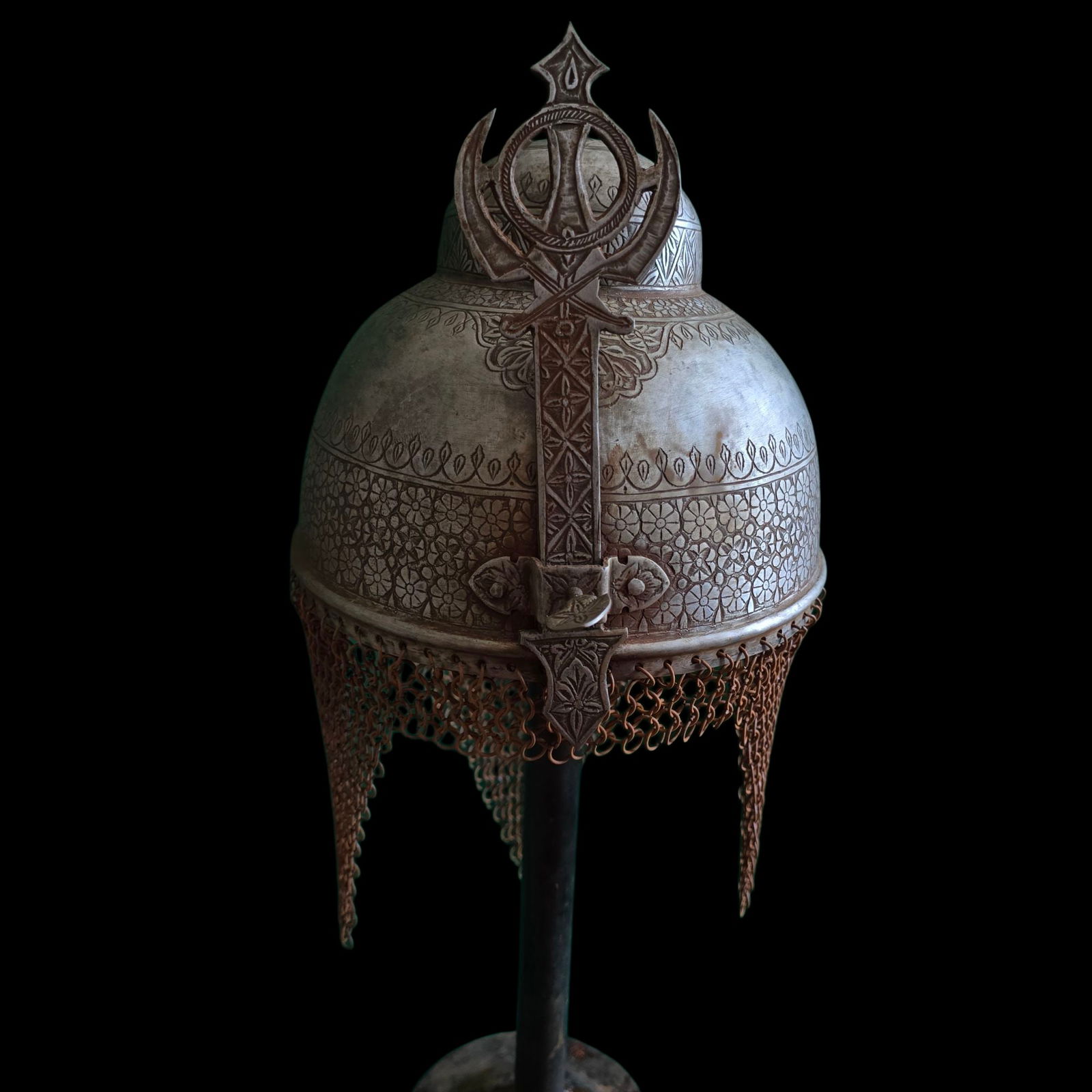 Indian Punjabi Sikh Turban iron helmet 20c (1 of 5)