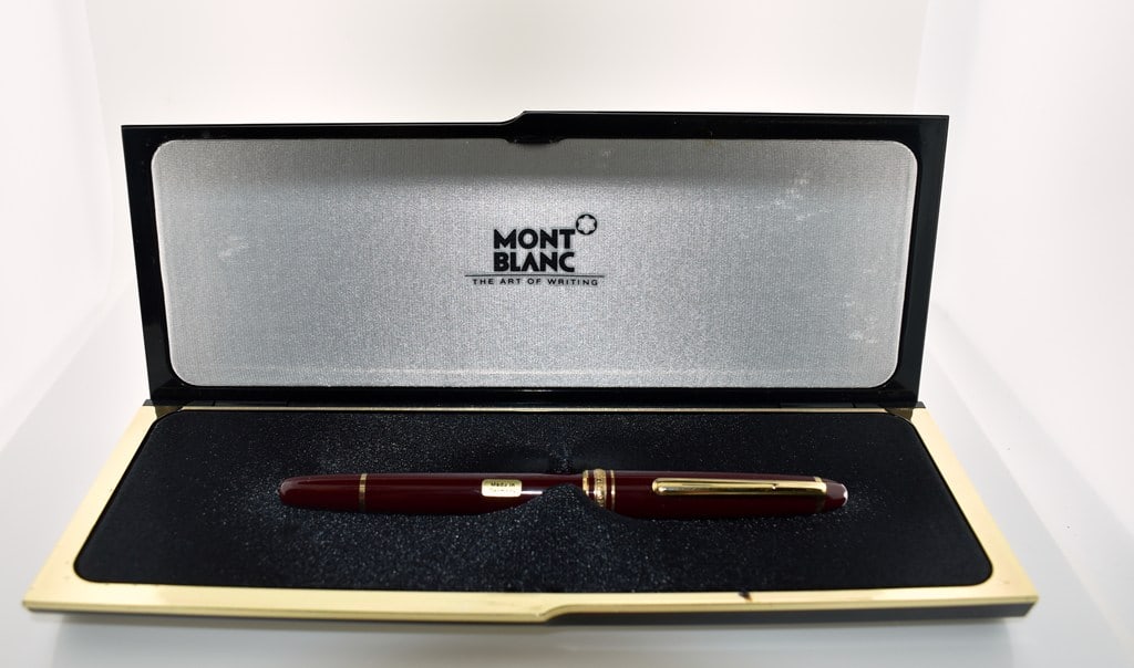 Unused Montblanc Meisterstuck Burgundy Ballpoint Pen with Storage Box, #XE1454920 (1 of 11)