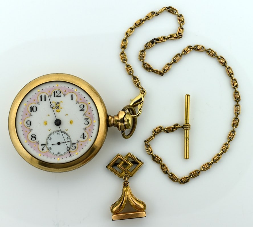 Antique 1895-96 Hampden 16 Size 17 Jewels Special Adjusted Open Face Pocket Watch: In fine cosmetic and working condition with normal wear for age to case. Lever set, inset secondhand, fancy dial, 17 jewels “Special Adjusted” grade movement no. 945682, J. Boss 20 Years y