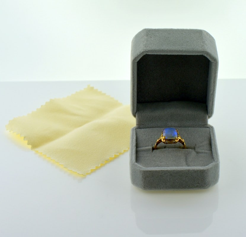 Vintage Baden & Foss 10K Gold and Blue/Green Australian Opal Ring, Size 5.75 (1 of 11)