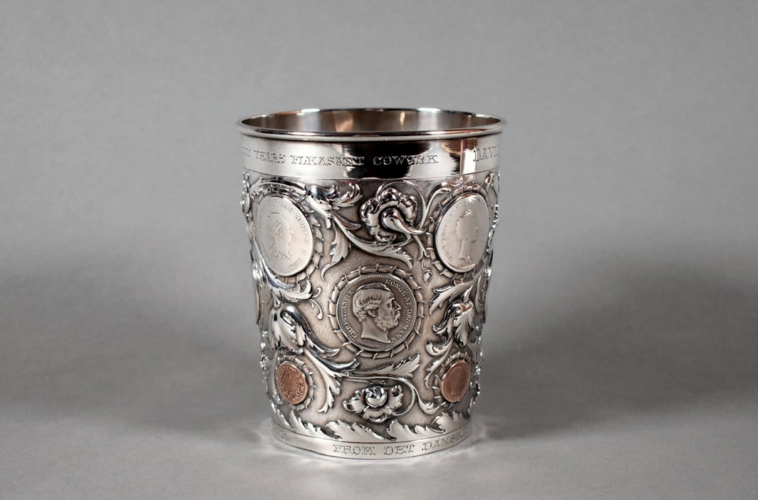 Antique Danish Sterling Silver Gift Presentation Cup with Danish Coins from Three Centuries (1 of 20)