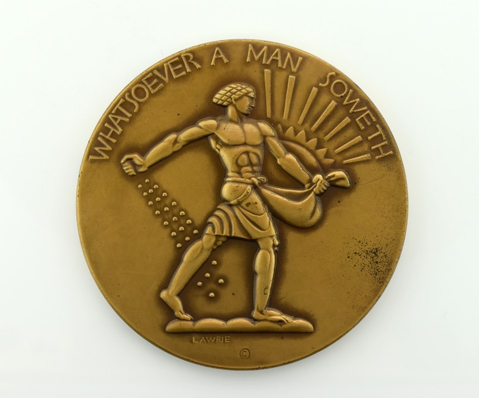 The Society of Medalists 1932 No 5 Lee Lawrie “Whatsoever Man Soweth” 5th Issue Bronze M: Please read “Auction Details” / “Terms of Sale” for preview, payment, pickup, shipping and other instructions. Lot includes the item(s) described in the title.