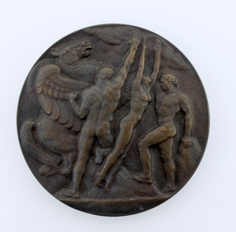 The Society of Medalists 1933 No 8 Gaetano Cecere “Pegasus & Men” 8th Issue Bronze Medal: Please read “Auction Details” / “Terms of Sale” for preview, payment, pickup, shipping and other instructions. Lot includes the item(s) described in the title.