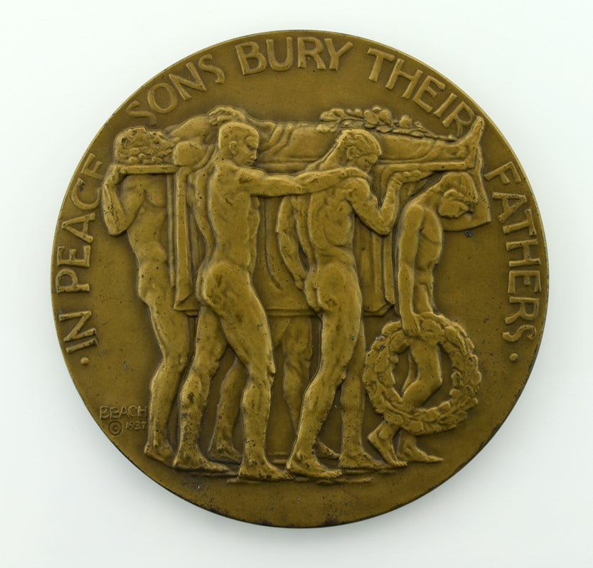 The Society of Medalists 1937 No 16 Chester A. Beach “Fathers & Sons” 16th Issue Bronze  (1 of 6)