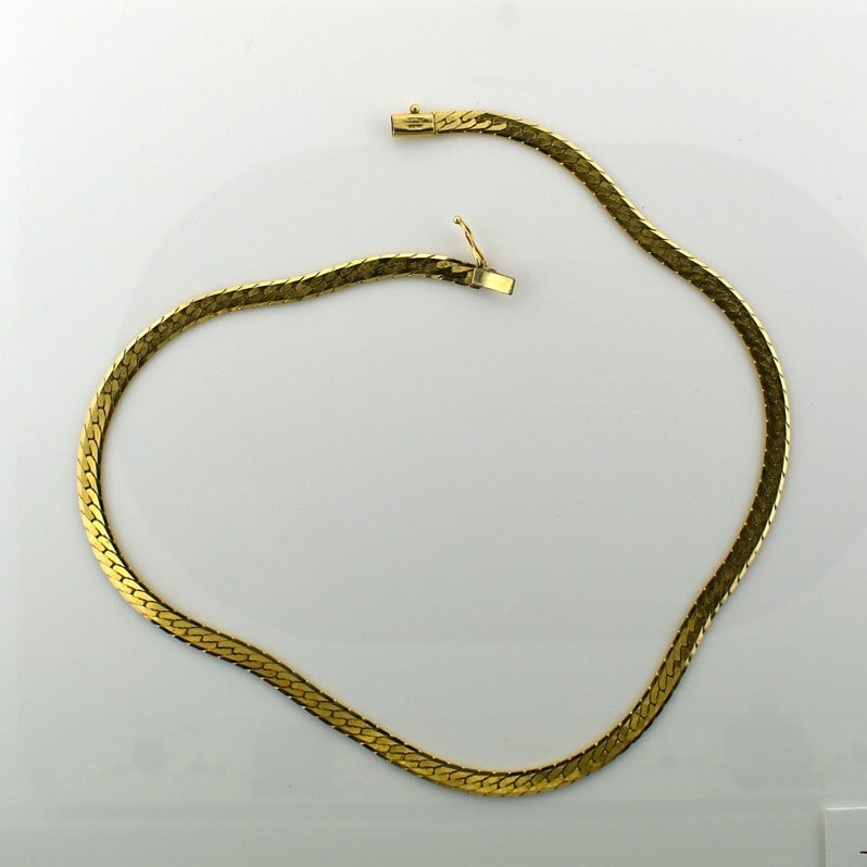 14K Gold 16” Herringbone Necklace (1 of 4)