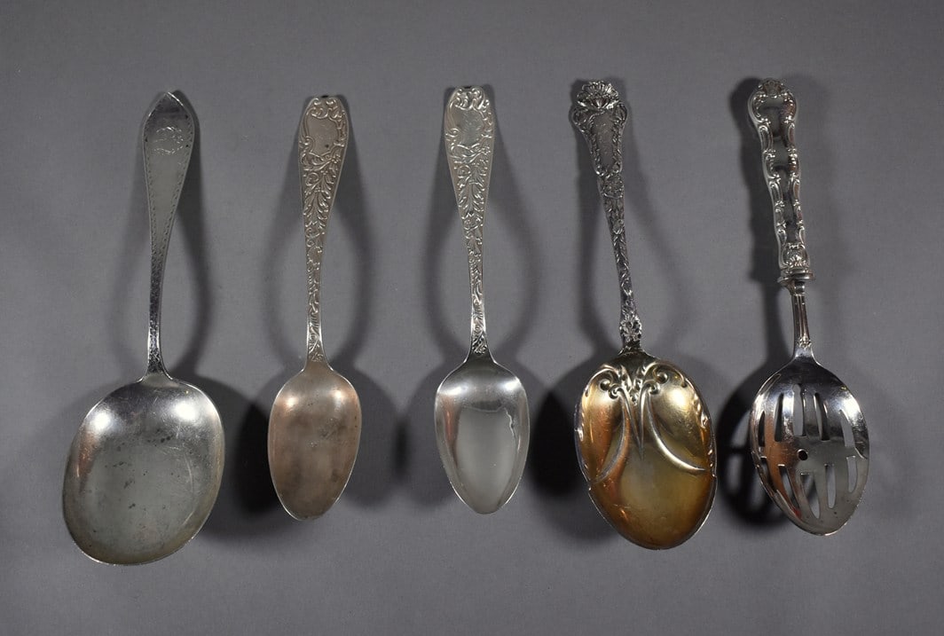 Five Sterling Silver Casserole or Serving Spoons (1 of 19)
