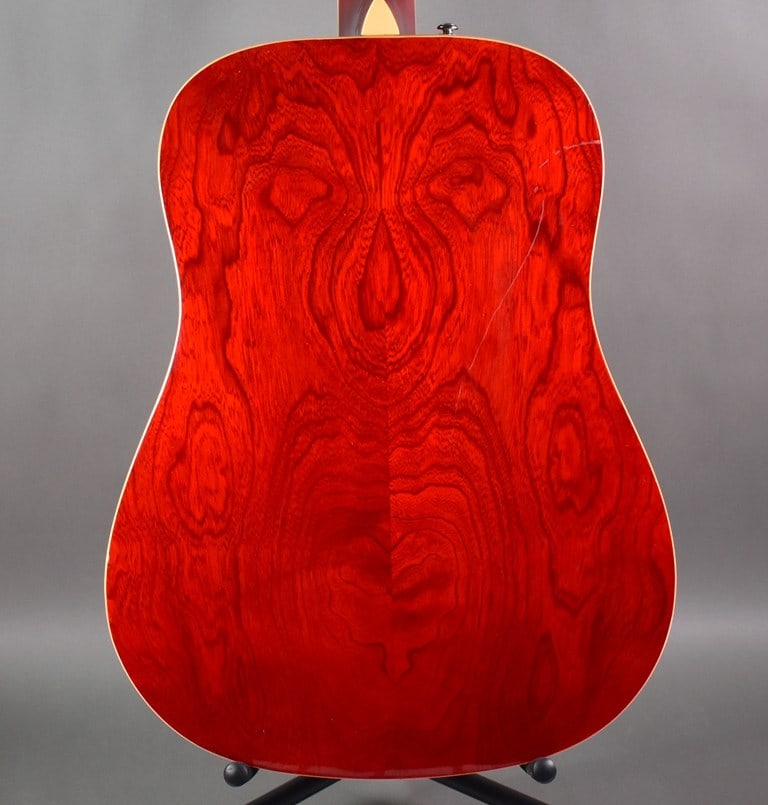 Vintage 1995 Washburn D-11 TR Acoustic Guitar in Transparent Red Ash Finish w/ Access Hard Case - 6