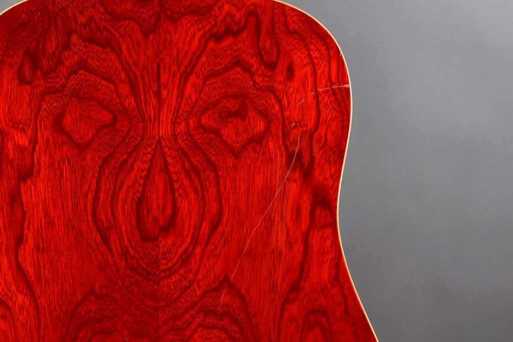 Vintage 1995 Washburn D-11 TR Acoustic Guitar in Transparent Red Ash Finish w/ Access Hard Case - 7