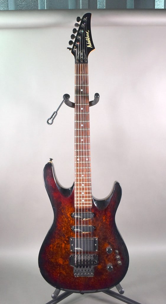 Vintage 1990 Washburn KC-70V Electric Guitar with Woodstone Red Marble Finish, Gig Bag (1 of 18)