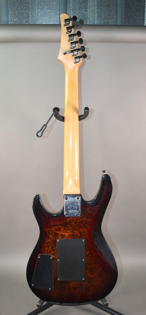 Vintage 1990 Washburn KC-70V Electric Guitar with Woodstone Red Marble Finish, Gig Bag - 9