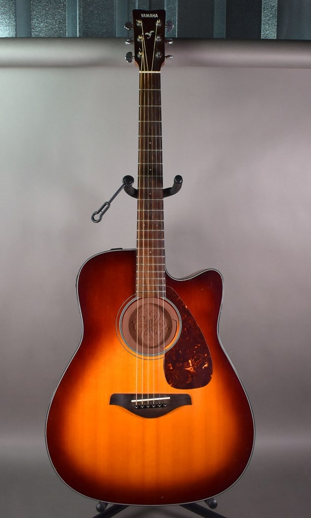 2021 Yamaha FGX700SC BS Acoustic-Electric Folk Guitar in Brown Sunburst Finish w/ Soundhole Cover (1 of 16)