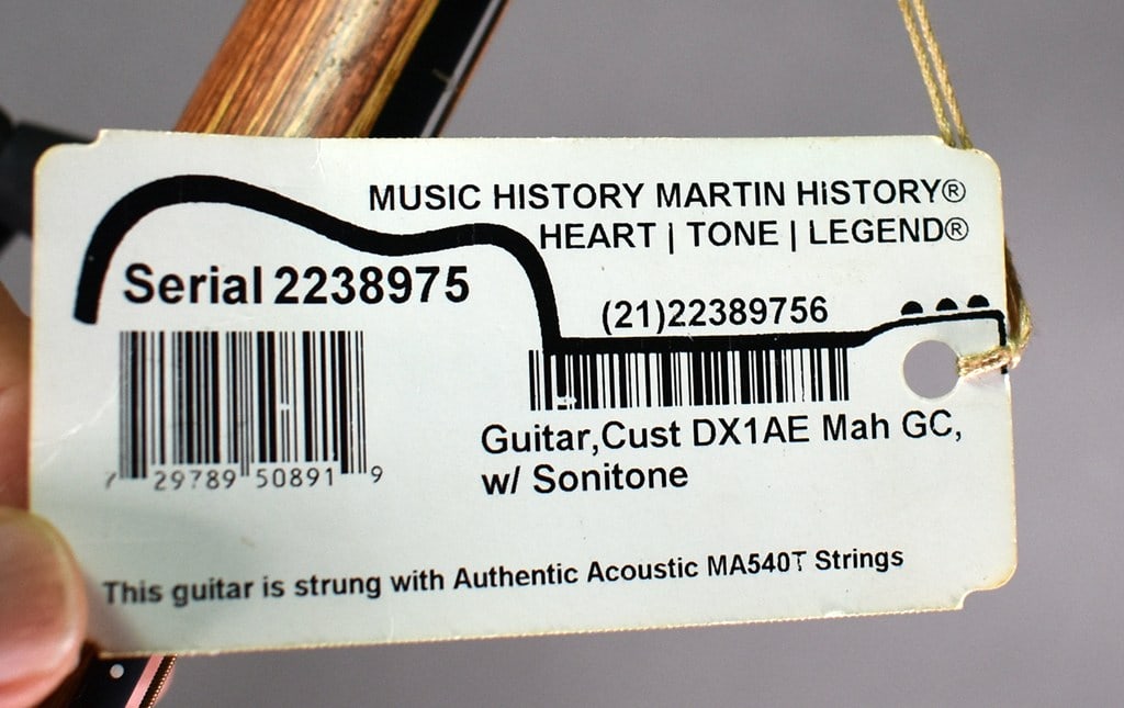 2018 Martin Custom DX1AE Mahogany Acoustic-Electric Dreadnought Guitar with Soundhole Cover - 9