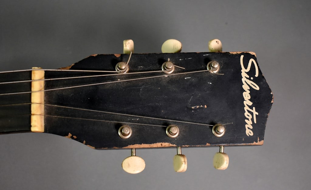 Vintage 1960s Harmony Silvertone Stratotone Model 1420 in Black Finish (Project/Parts/Wallhanger) - 10