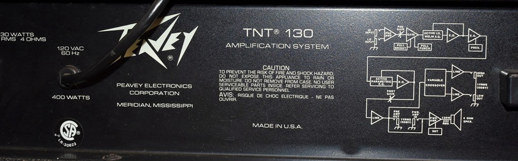 Vintage 1988 Peavey TNT 130 Bass Amplifier, 130 Watt, Made in USA - 6