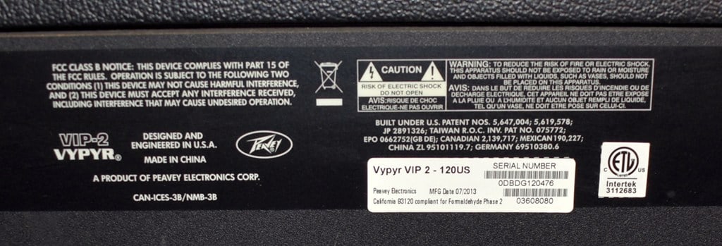 2013 Peavey Vypyr VIP 2 - 120US 40 Watt Modeling Guitar Amplifier - 5