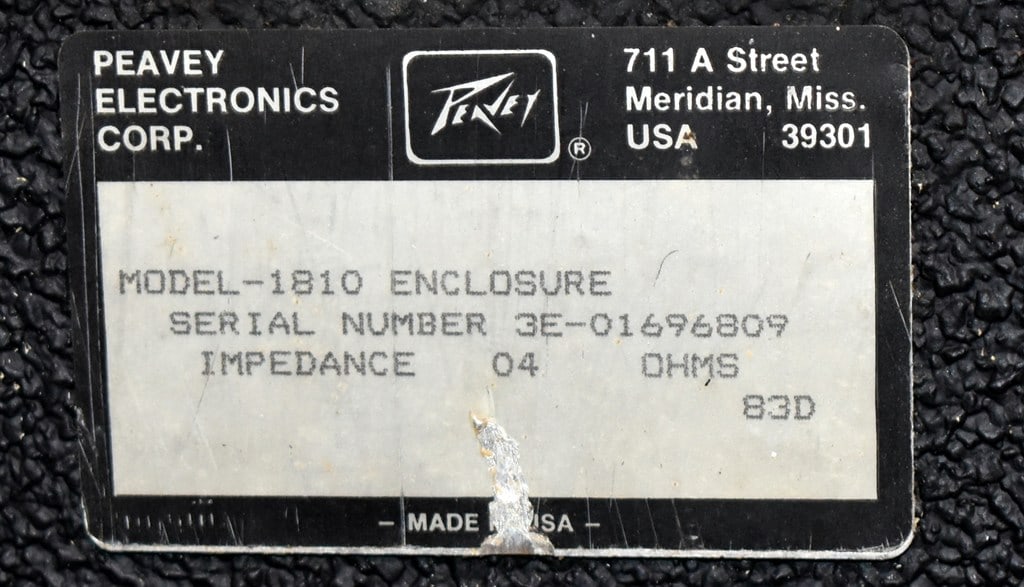 1983 Vtg. Peavey Mark IV 400 210-Watt Bass Amp Head w/ Peavey 1820 Speaker (18” BW Woofer + Tw - 9