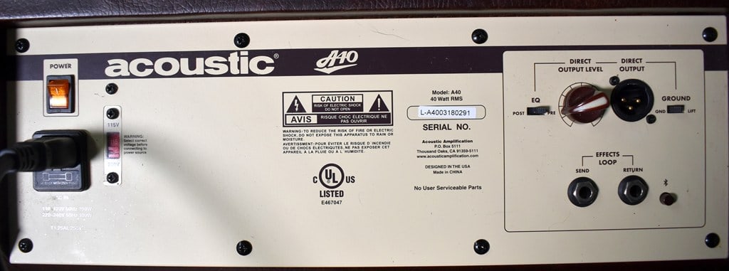 2018 Acoustic A40 40 Watt Two Channel Acoustic Guitar Amplifier - 3