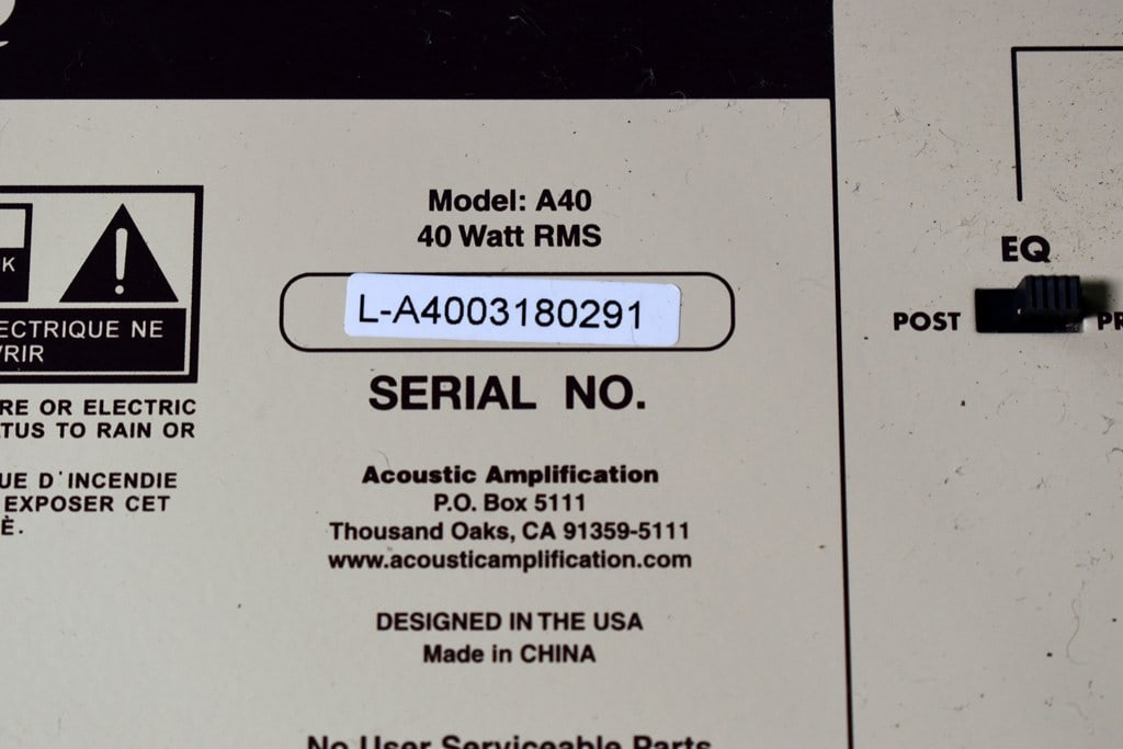 2018 Acoustic A40 40 Watt Two Channel Acoustic Guitar Amplifier - 4