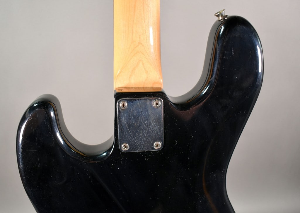 1987–1988 “E-Series" Squier by Fender Jazz Bass Guitar in Black Finish with Hard Case - 10