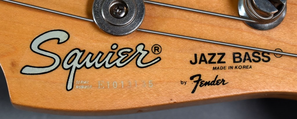 1987–1988 “E-Series" Squier by Fender Jazz Bass Guitar in Black Finish with Hard Case - 13