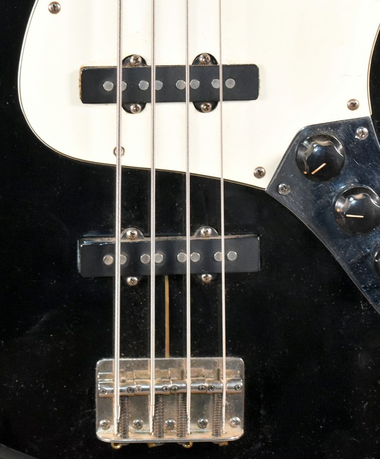 1987–1988 “E-Series" Squier by Fender Jazz Bass Guitar in Black Finish with Hard Case - 3