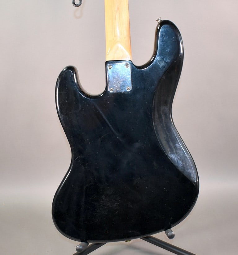 1987–1988 “E-Series" Squier by Fender Jazz Bass Guitar in Black Finish with Hard Case - 9
