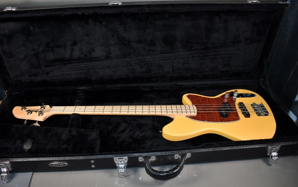 2018 Ibanez TMB100M Talman Bass Guitar in Mustard Yellow Flat Finish with Access Hard Case - 15