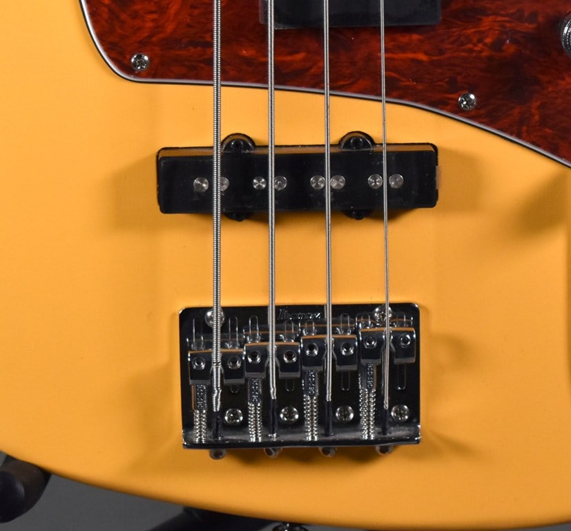 2018 Ibanez TMB100M Talman Bass Guitar in Mustard Yellow Flat Finish with Access Hard Case - 3