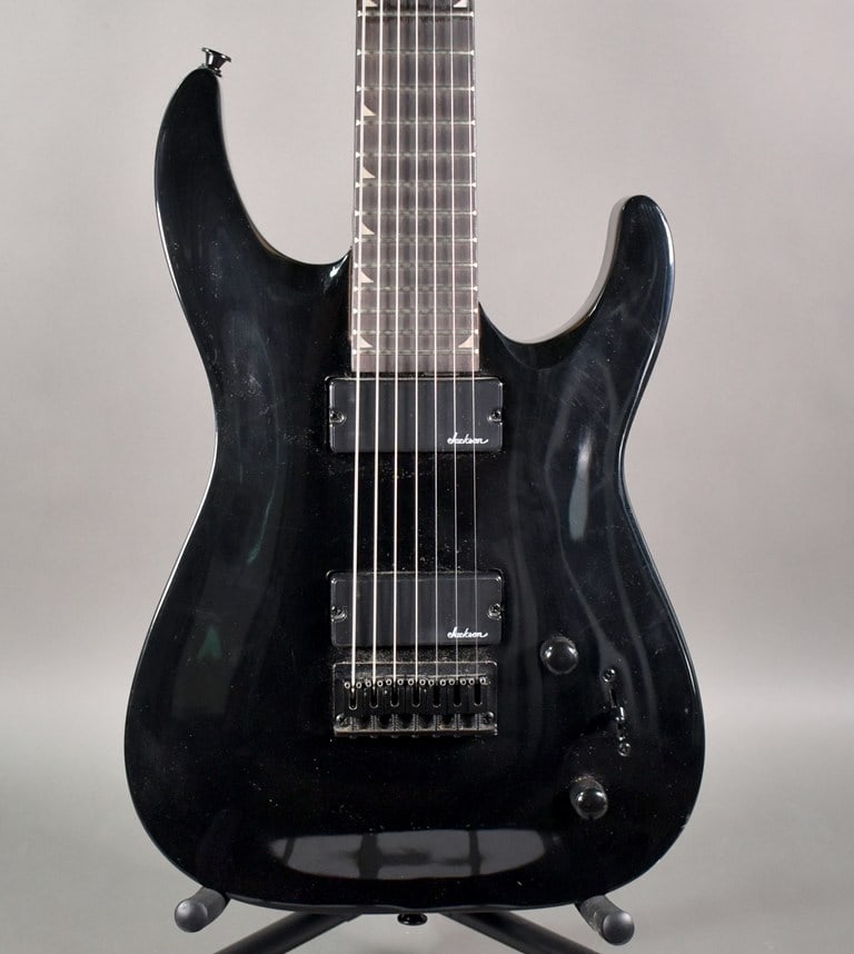 2019 Jackson JS Series Dinky Arch Top JS22-7 DKA HT 7-String Guitar in Gloss Black w/ Hard Case - 2