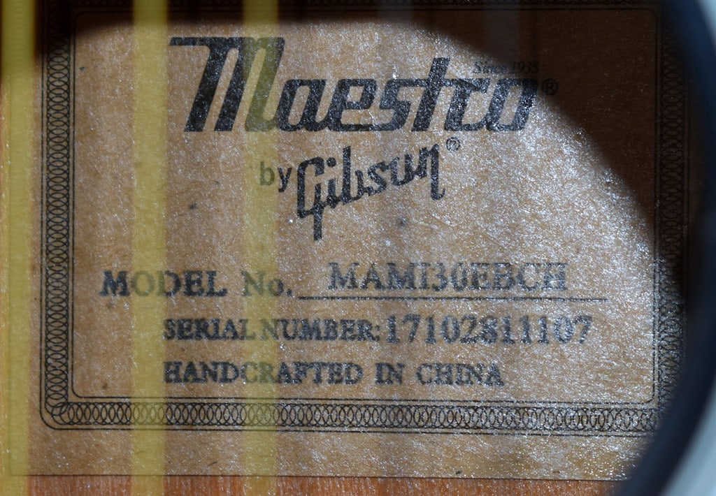 2017 Maestro by Gibson 30" Mini-Acoustic Guitar in Ebony Finish - 13