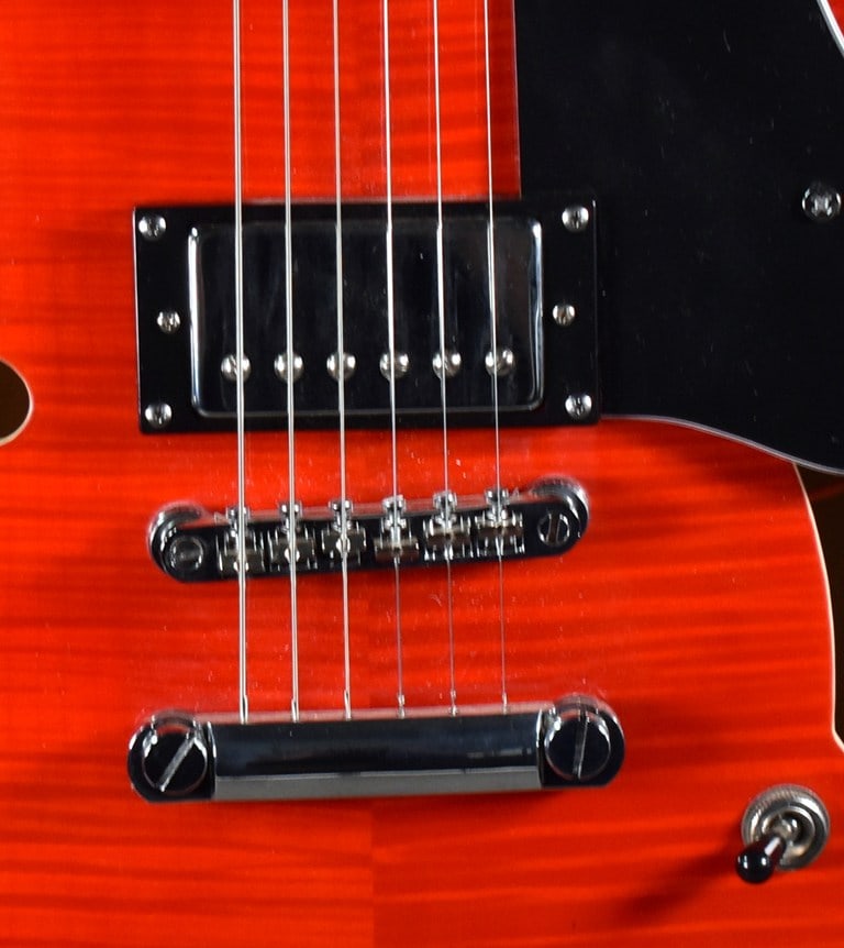 2020 Musoo 335-Style Semi-Hollow Body Jazz Electric Guitar, Cherry Burst Finish - 3