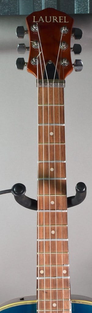 Vintage Laurel Round Neck Spider-Bridge Resonator Guitar or Dobro in Metallic Blue Finish (Projec... - 4
