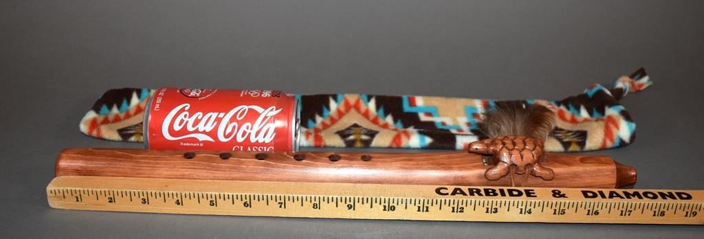 Native American Cedar Flute by Navajo Jonay Thompson with Cloth Pouch & Learning Guides - 5