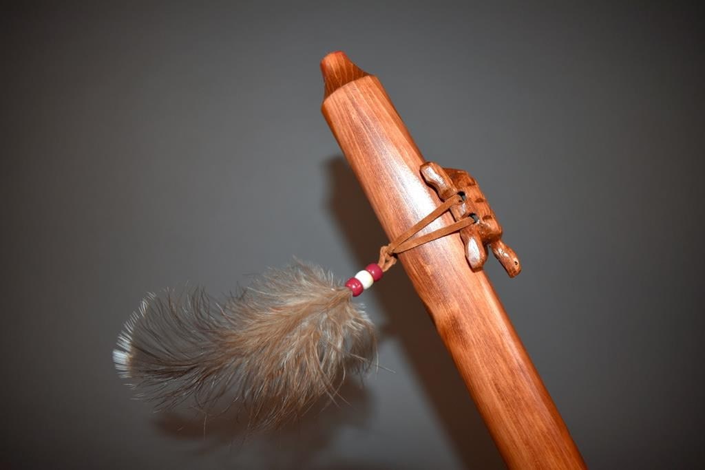 Native American Cedar Flute by Navajo Jonay Thompson with Cloth Pouch & Learning Guides - 6