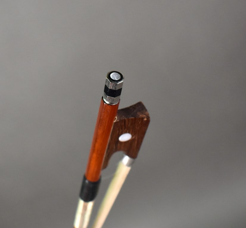 Tourte-style Brazilwood 29.5” Violin Bow, Palisander Brazilian Rosewood Frog, Made in Germany - 6