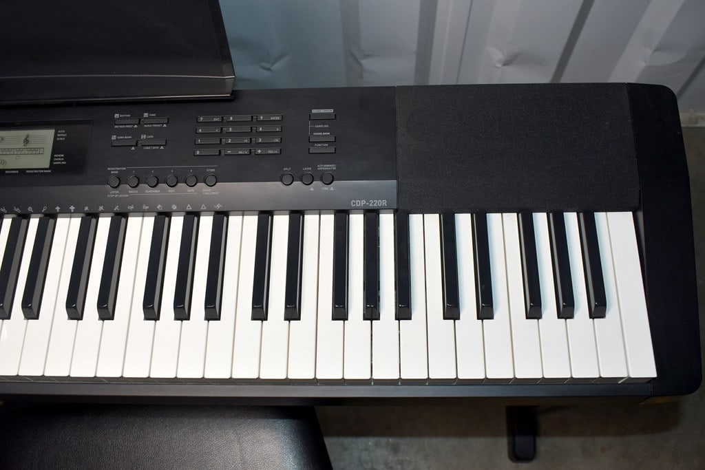 Black Casio CDP-220R 88-Key Digital Piano with Sustain Pedal, Stand and Bench Seat - 7