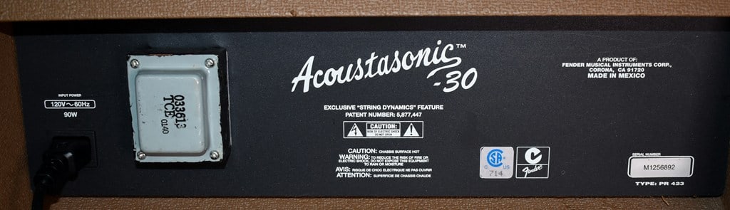 2002 Fender Acoustasonic 30 Watt Acoustic Guitar Amplifier - 6