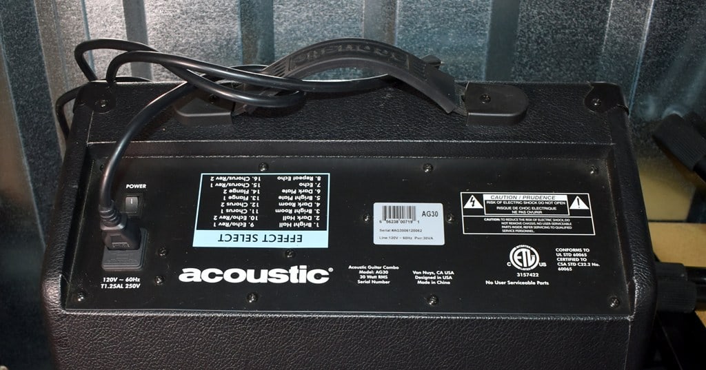 2012 Acoustic AG30 30-Watt Two Channel Acoustic Guitar Amplifier - 4