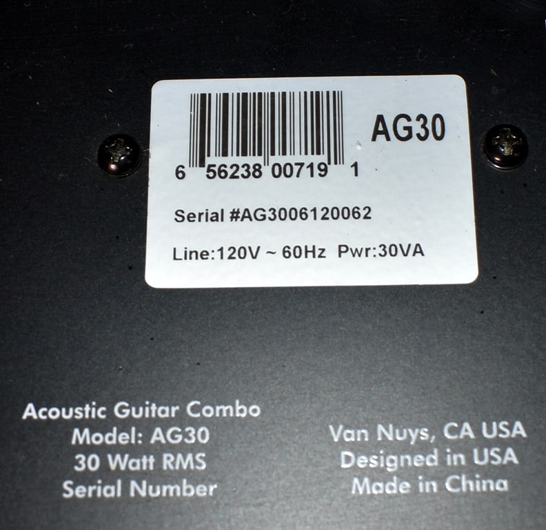 2012 Acoustic AG30 30-Watt Two Channel Acoustic Guitar Amplifier - 6