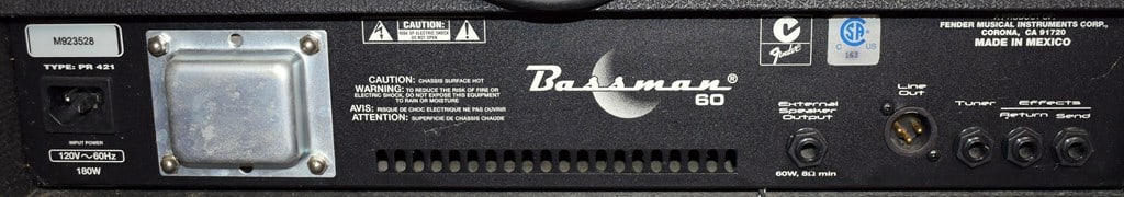 1999 Fender Bassman 60 Watt Bass Amplifier - 5