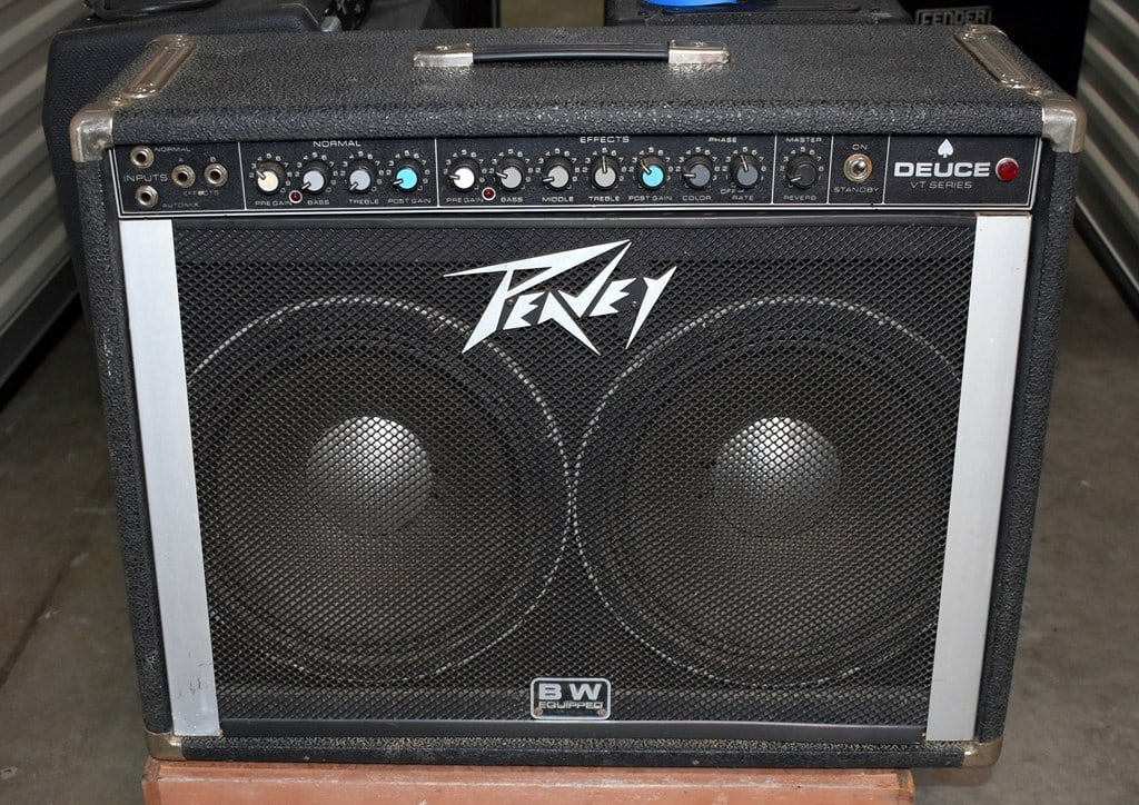 1981 Vintage Peavey Deuce VT Series 120 Watt Two Channel Amplifier, Two Black Widow Speakers, USA