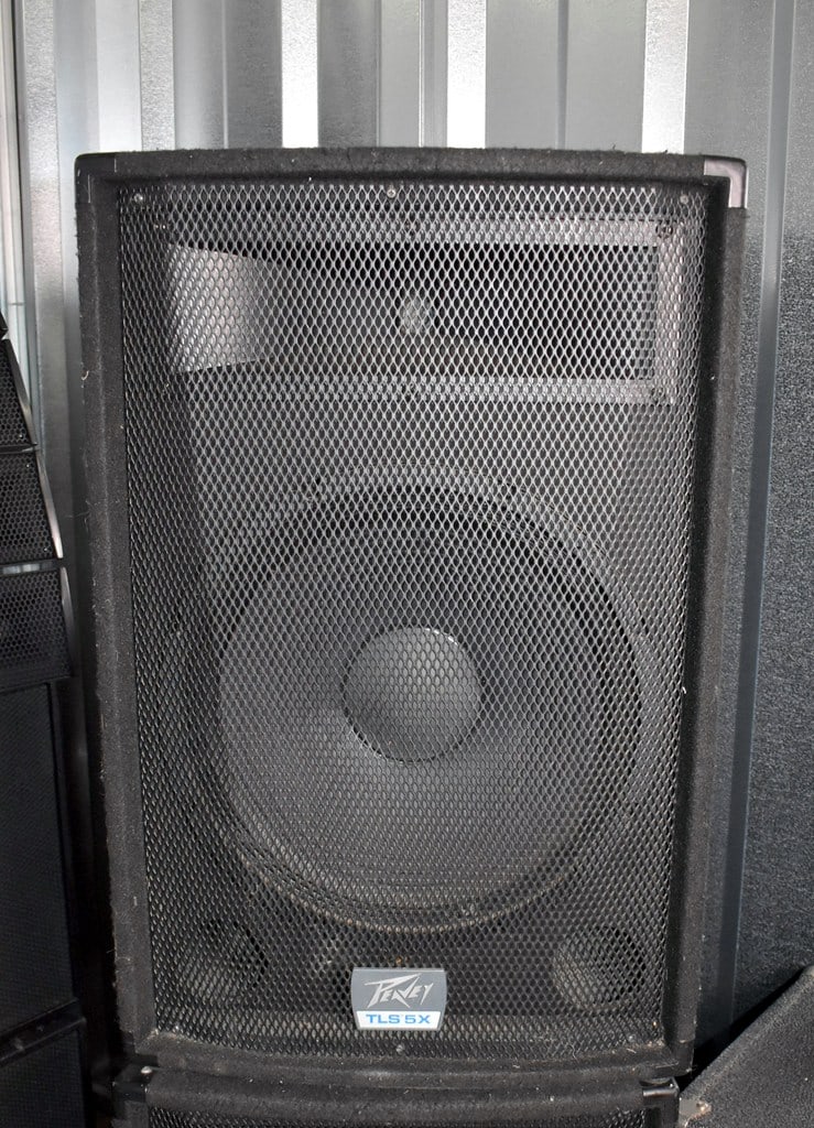 Pair of Peavey TLS 5X, 500W/8 Ohms Public Address/DJ/Stage Speakers with Tripod and Low Stands - 2