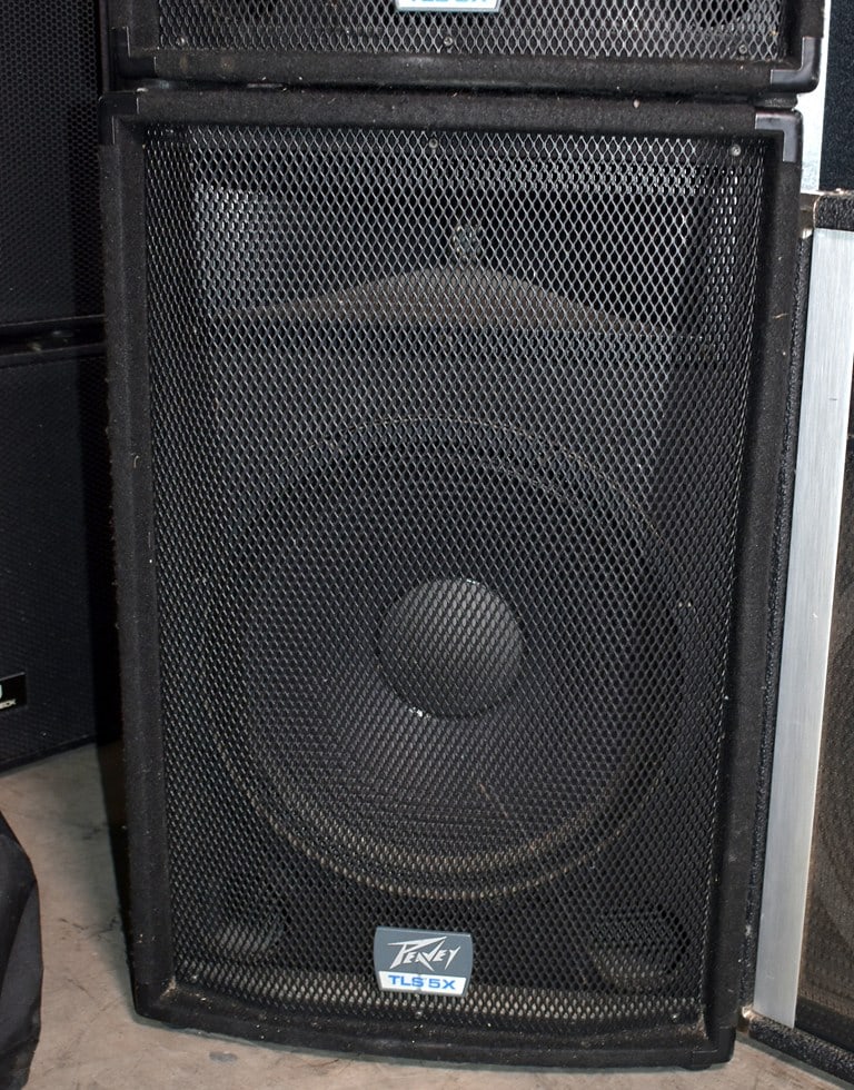 Pair of Peavey TLS 5X, 500W/8 Ohms Public Address/DJ/Stage Speakers with Tripod and Low Stands - 4