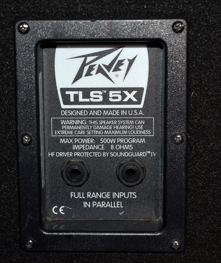 Pair of Peavey TLS 5X, 500W/8 Ohms Public Address/DJ/Stage Speakers with Tripod and Low Stands - 5